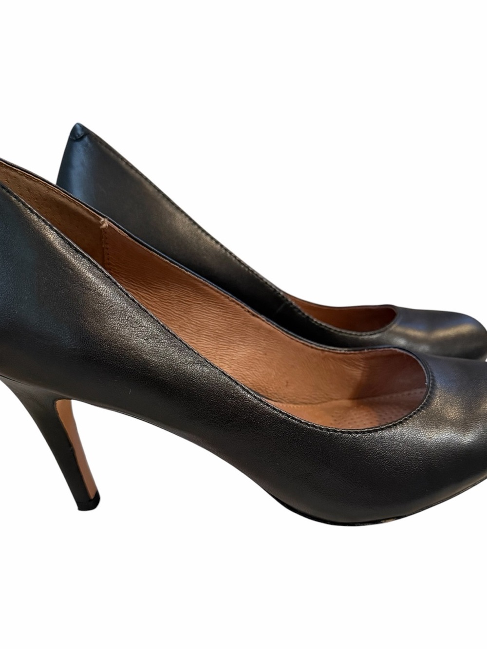 Corso Como Classic Black Leather Mid-Heel Pumps Sz 8.5